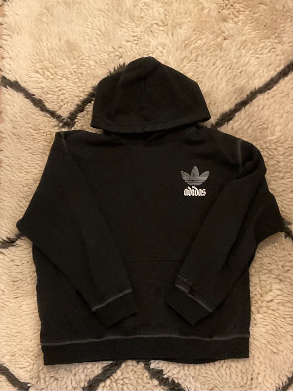 adidas Mens Black Hoodie with Trefoil Chest Logo